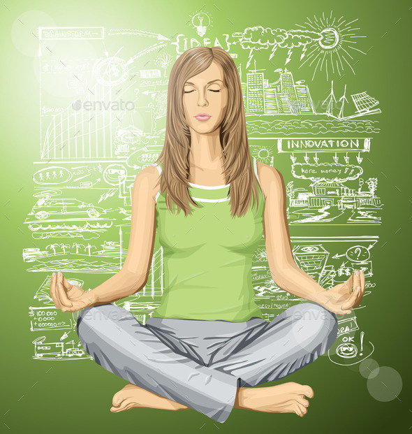 GraphicRiver Woman Meditating in Lotus Pose 10615633 GraphicRiver Woman Meditating in Lotus Pose 10615633