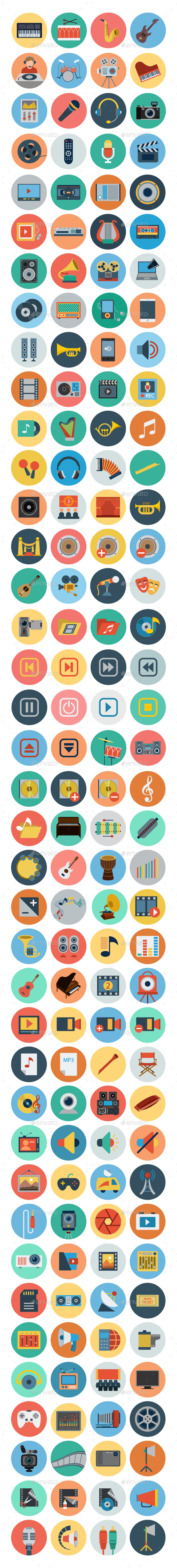 GraphicRiver 150& Multimedia Flat Icons 10615922 GraphicRiver 150& Multimedia Flat Icons 10615922