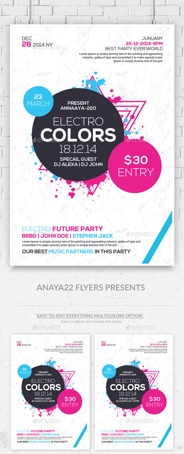 Minimal Futuristic Psd Flyer Templates (Clubs & Parties)