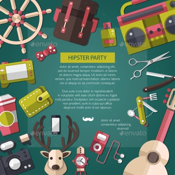 GraphicRiver Hipster Card 10619049 GraphicRiver Hipster Card 10619049
