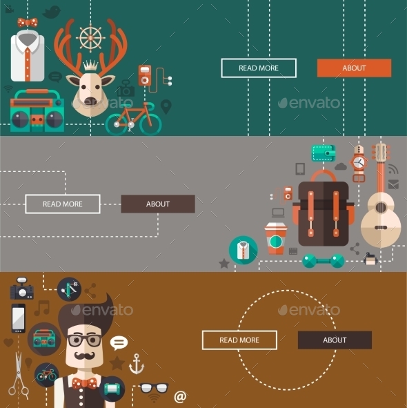 GraphicRiver Set of Modern Hipster Illustrations 10619063 GraphicRiver Set of Modern Hipster Illustrations 10619063