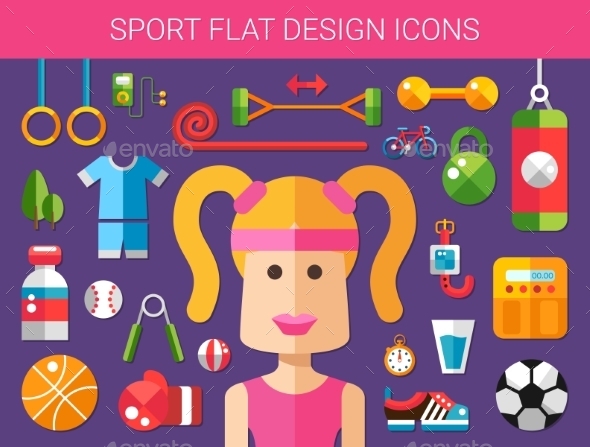 GraphicRiver Set of Modern Sport and Wellness Icons 10619098 GraphicRiver Set of Modern Sport and Wellness Icons 10619098