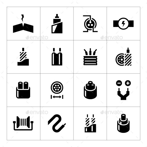 GraphicRiver Set Icons of Cables and Wires 10619615 GraphicRiver Set Icons of Cables and Wires 10619615