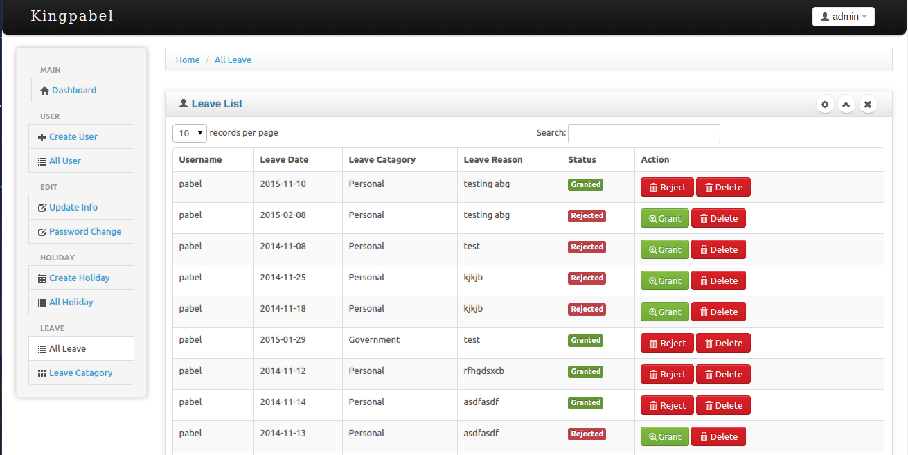 Timesheet Attendance Management System by kingpabel 