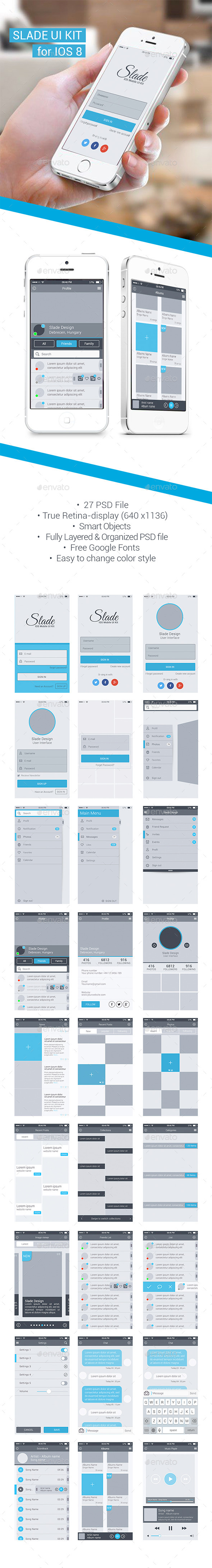 GraphicRiver Slade UI Kit For IOS 8 10622582 GraphicRiver Slade UI Kit For IOS 8 10622582