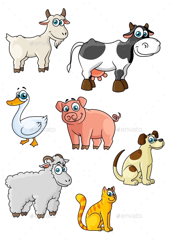 GraphicRiver Cartoon Farm Animals 10623117 GraphicRiver Cartoon Farm Animals 10623117