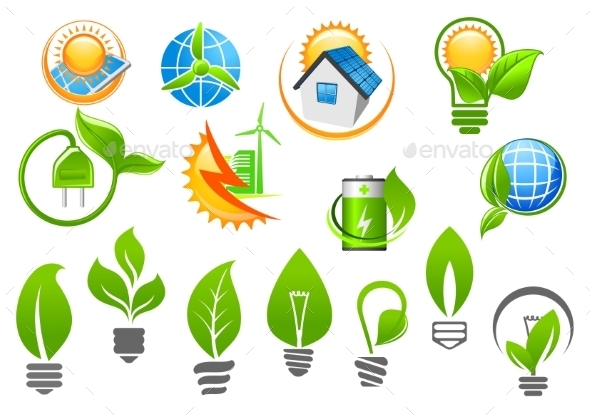 GraphicRiver Abstract Eco or Green Energy Icons 10623505 GraphicRiver Abstract Eco or Green Energy Icons 10623505