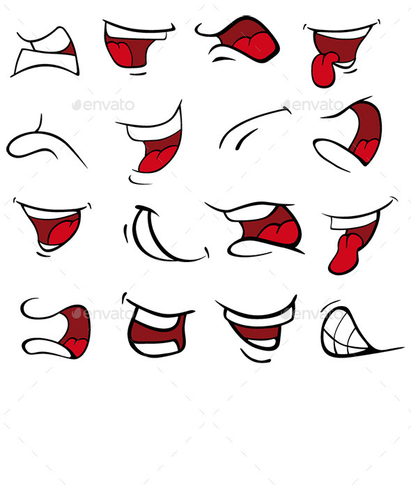 GraphicRiver Set of Mouths Cartoon 10623759 GraphicRiver Set of Mouths Cartoon 10623759