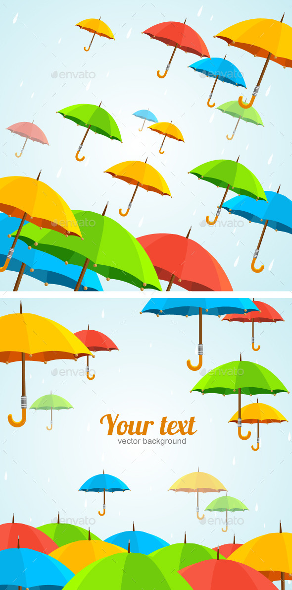 GraphicRiver UmbrellasFly Flat Design 10627066 GraphicRiver UmbrellasFly Flat Design 10627066