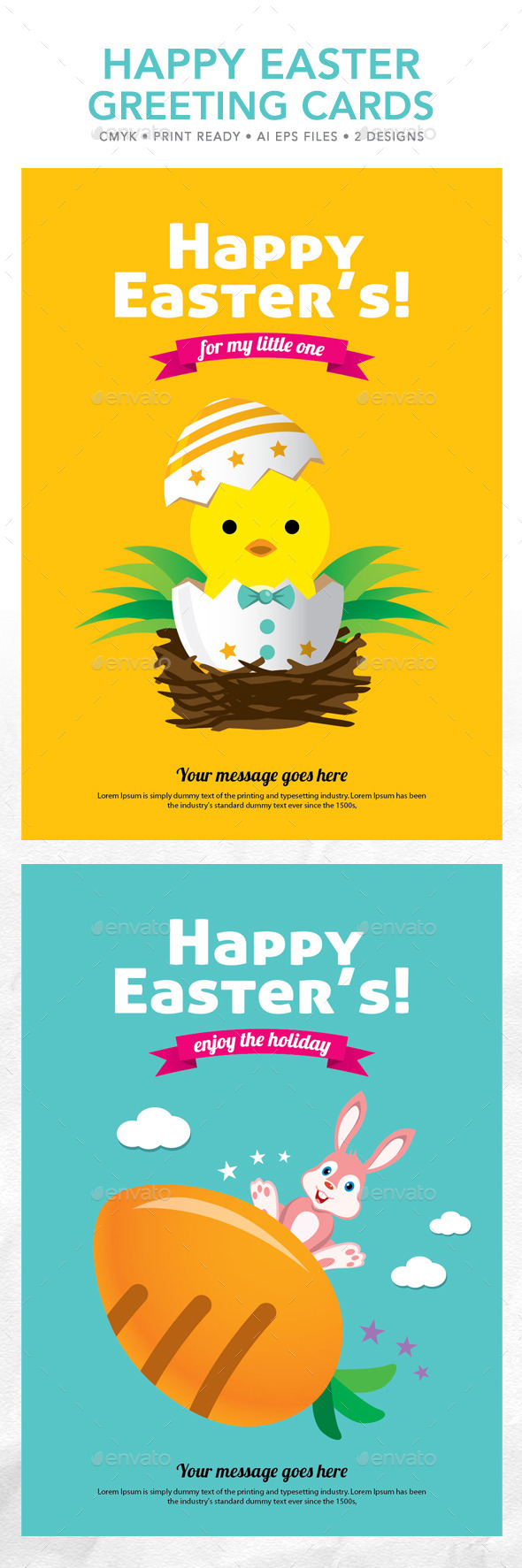 GraphicRiver Happy Easter Greeting Cards 10628467 GraphicRiver Happy Easter Greeting Cards 10628467