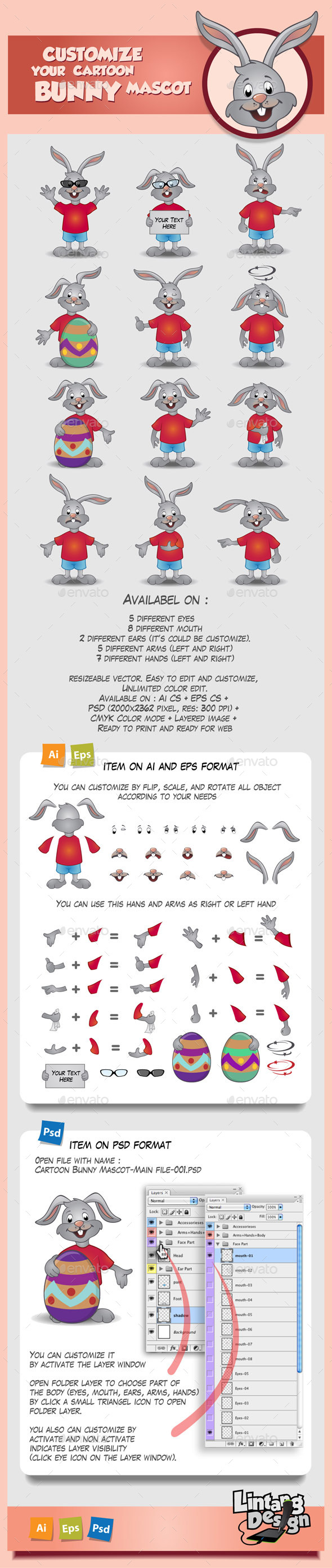 GraphicRiver Cartoon Bunny Mascot 10629102 GraphicRiver Cartoon Bunny Mascot 10629102