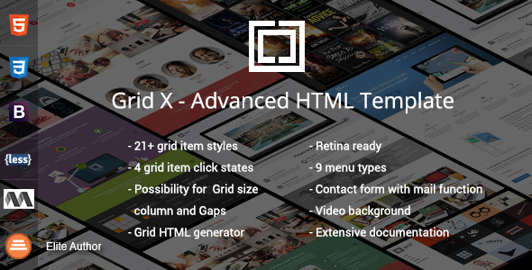 Grid X - Advanced Square Portolio Dynamic Template