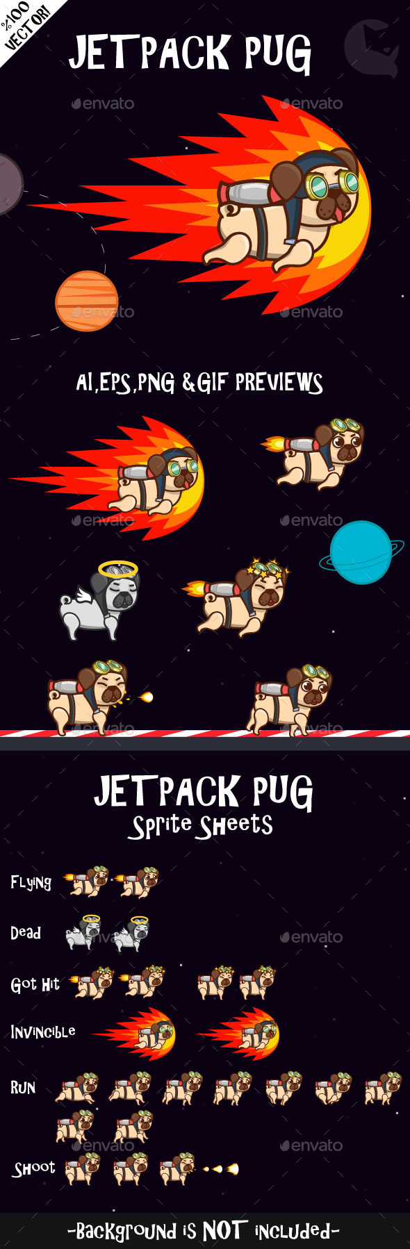 GraphicRiver Jetpack Pug 10629333 GraphicRiver Jetpack Pug 10629333