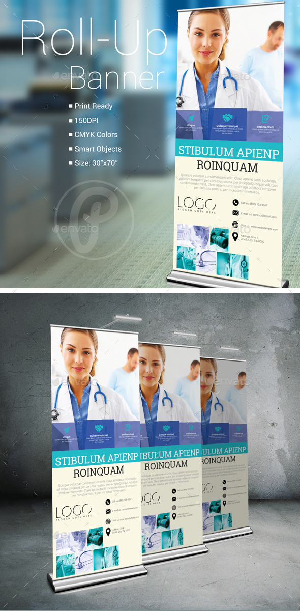 GraphicRiver Medical Roll-Up Banner 10630351 GraphicRiver Medical Roll-Up Banner 10630351