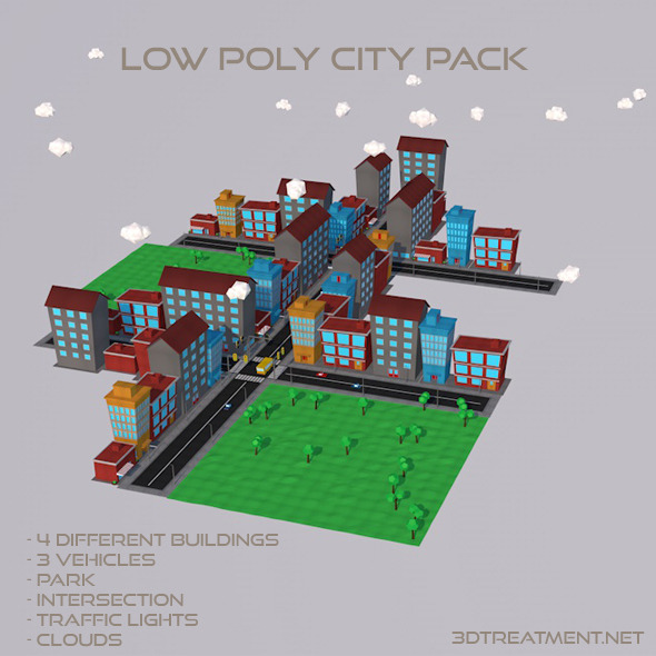 Low Poly City Pack - 3DOcean Item for Sale