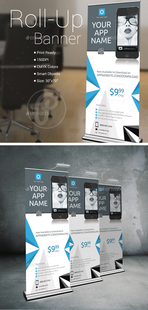 GraphicRiver Mobile App Roll-Up Banner 10633373 GraphicRiver Mobile App Roll-Up Banner 10633373