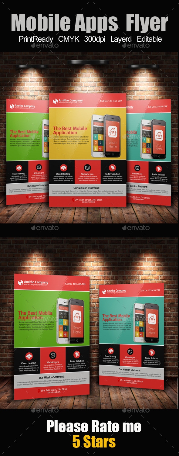 GraphicRiver Mobile Apps Promotion Flyer Template 10635993 GraphicRiver Mobile Apps Promotion Flyer Template 10635993