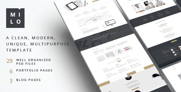 Milo  -  Clean & Modern Multipurpose PSD Template