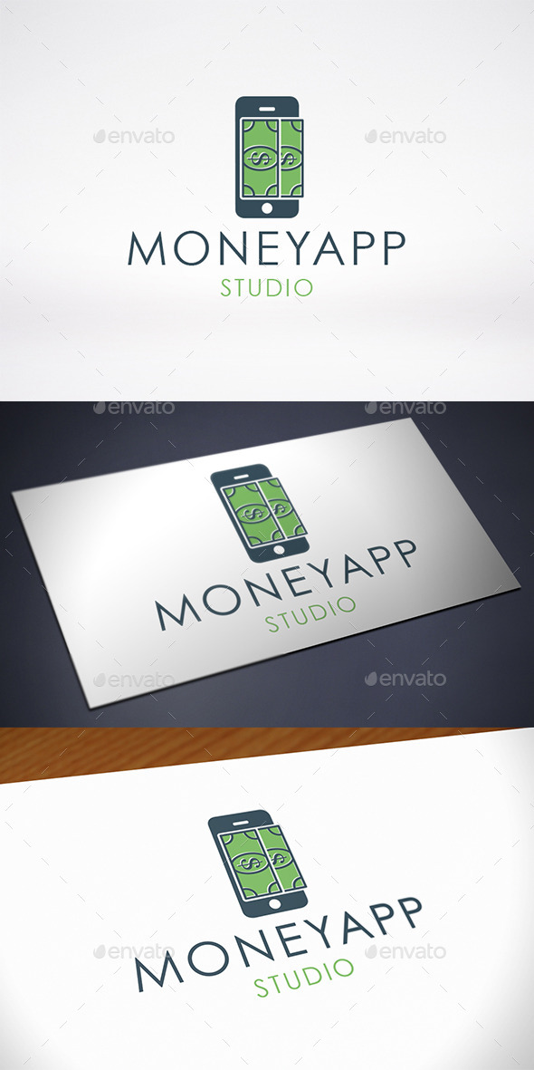 GraphicRiver Money Phone App Logo Template 10636499 GraphicRiver Money Phone App Logo Template 10636499
