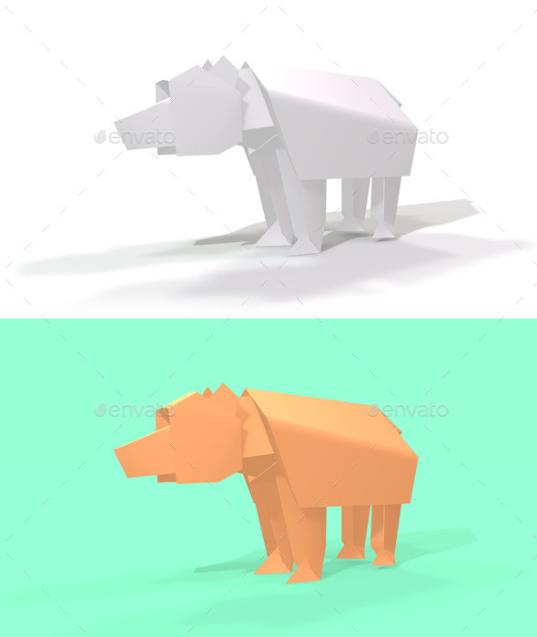 GraphicRiver Polygon Origami Bear 10636602 GraphicRiver Polygon Origami Bear 10636602