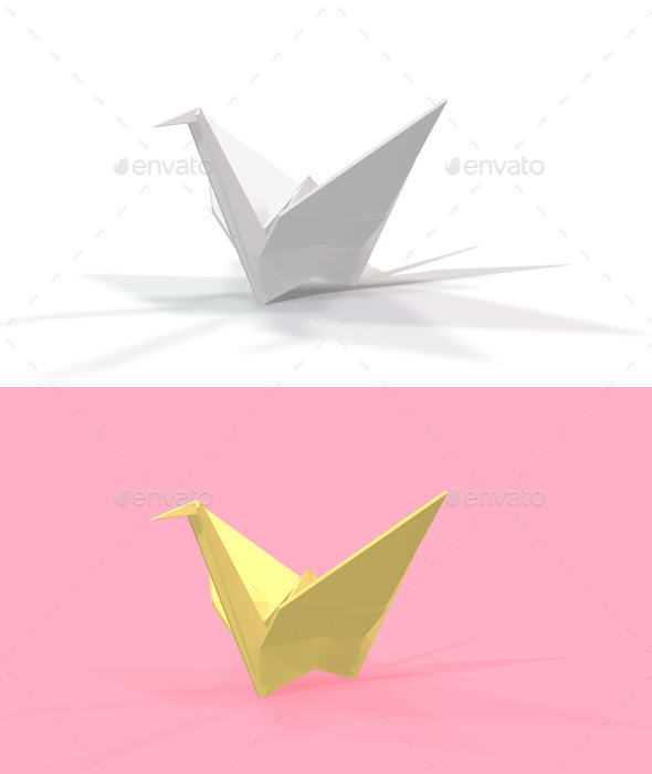 GraphicRiver Polygon Origami Crane 10636635 GraphicRiver Polygon Origami Crane 10636635