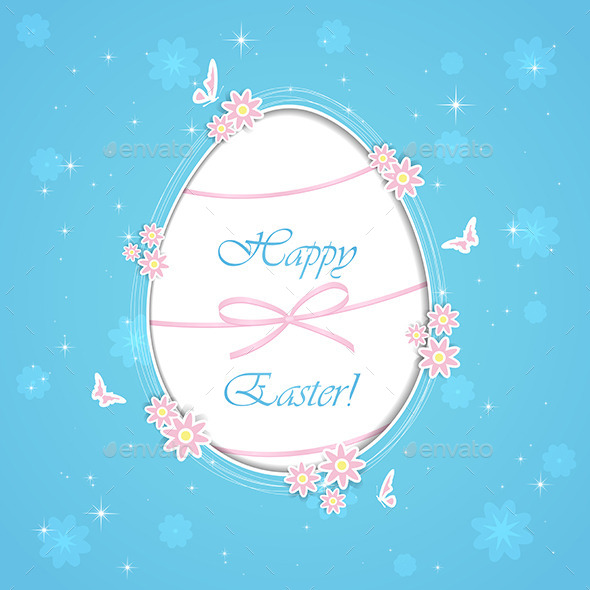 GraphicRiver Blue Paper Easter Egg 10636867 GraphicRiver Blue Paper Easter Egg 10636867