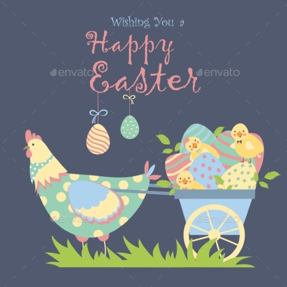 GraphicRiver Easter Chicken with Easter Eggs 10638025 GraphicRiver Easter Chicken with Easter Eggs 10638025