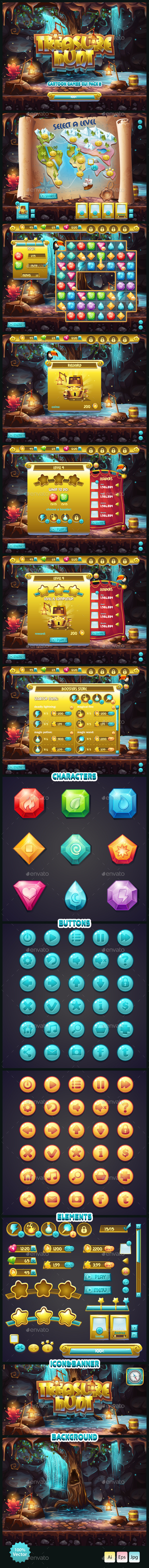GraphicRiver GUI Treasure Hunt 10638211 GraphicRiver GUI Treasure Hunt 10638211