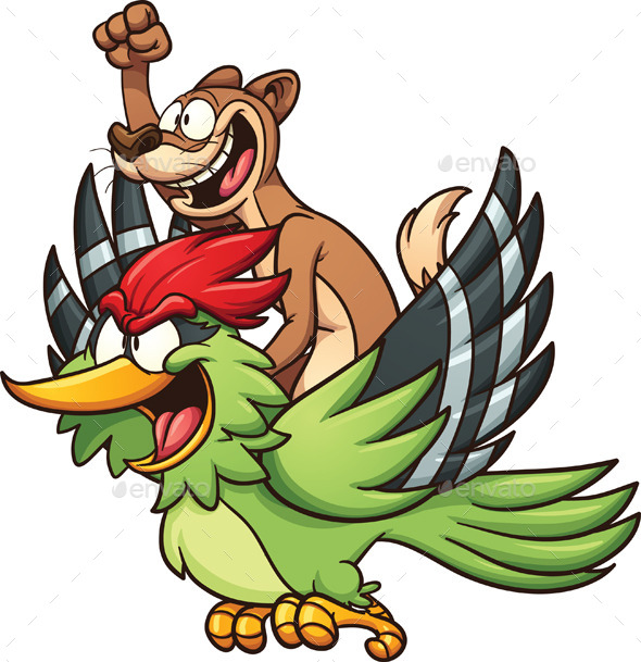 GraphicRiver Weasel Riding Woodpecker 10638449 GraphicRiver Weasel Riding Woodpecker 10638449