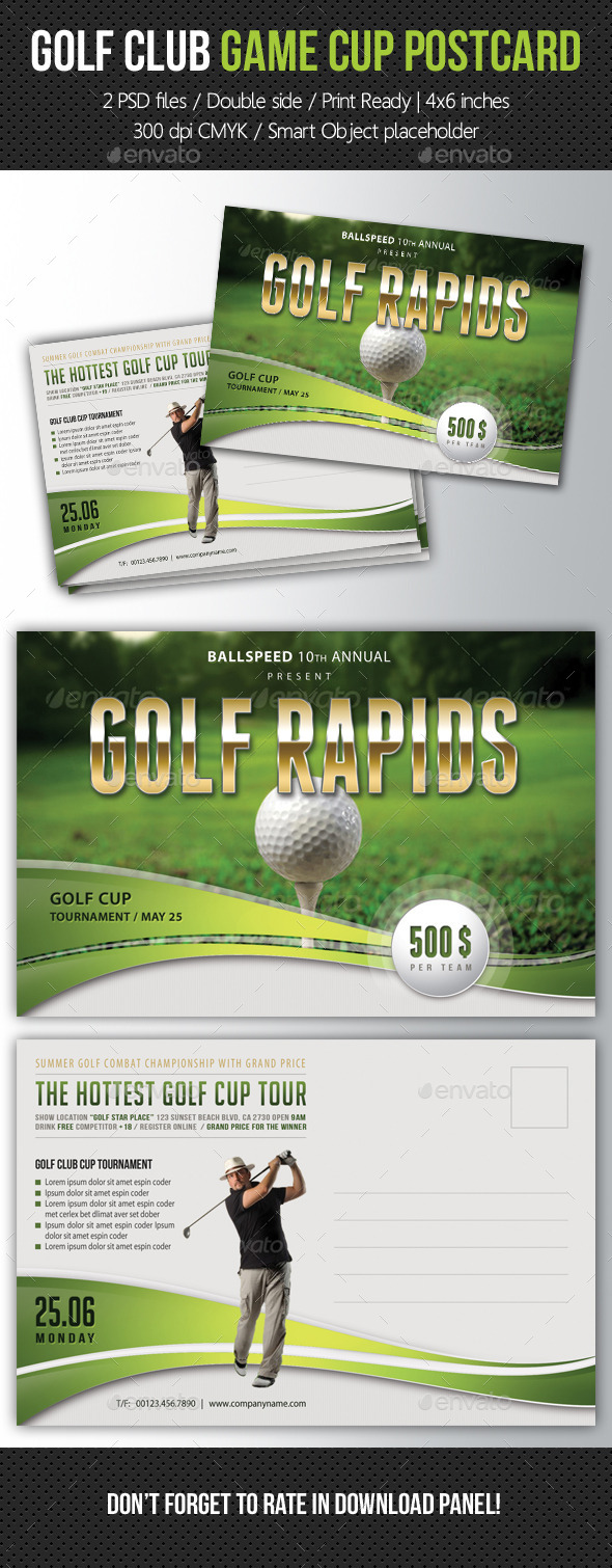 GraphicRiver Golf Club Game Cup Postcard V01 10639748 GraphicRiver Golf Club Game Cup Postcard V01 10639748