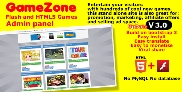 GameZone Flash and HTML5 stand alone game site