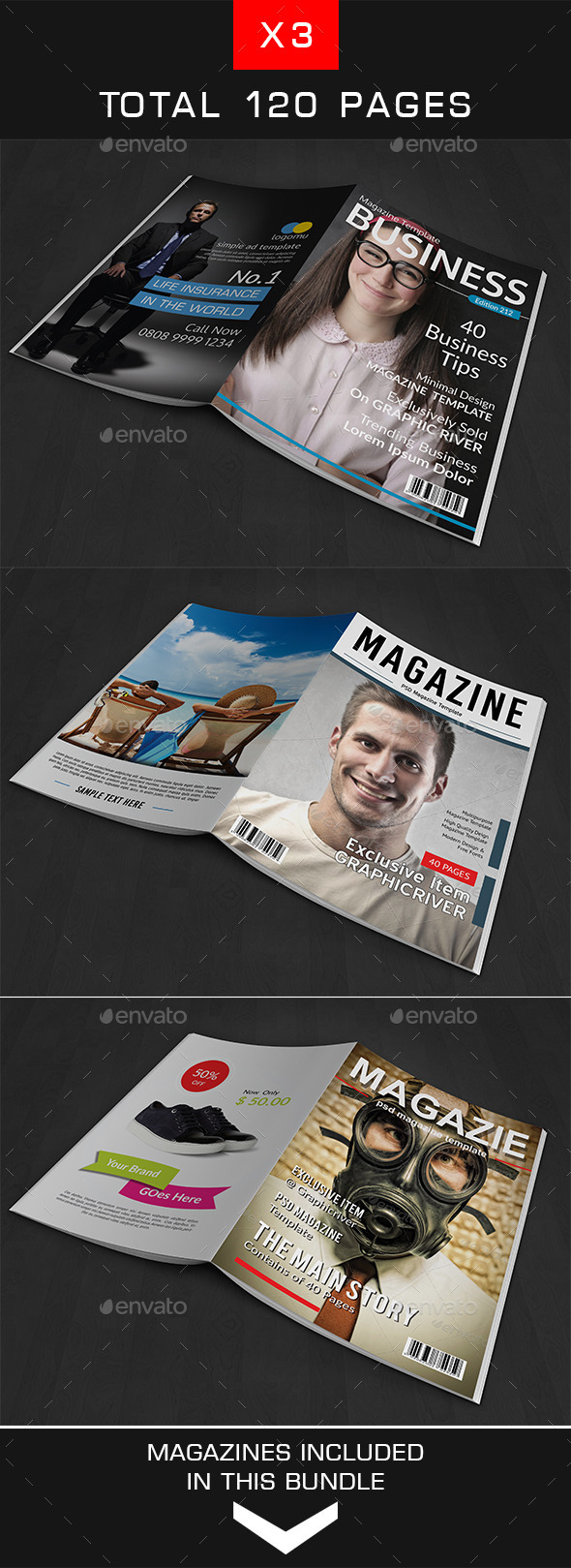 GraphicRiver A4 Magazine Bundle Vol 3 10640576 GraphicRiver A4 Magazine Bundle Vol 3 10640576