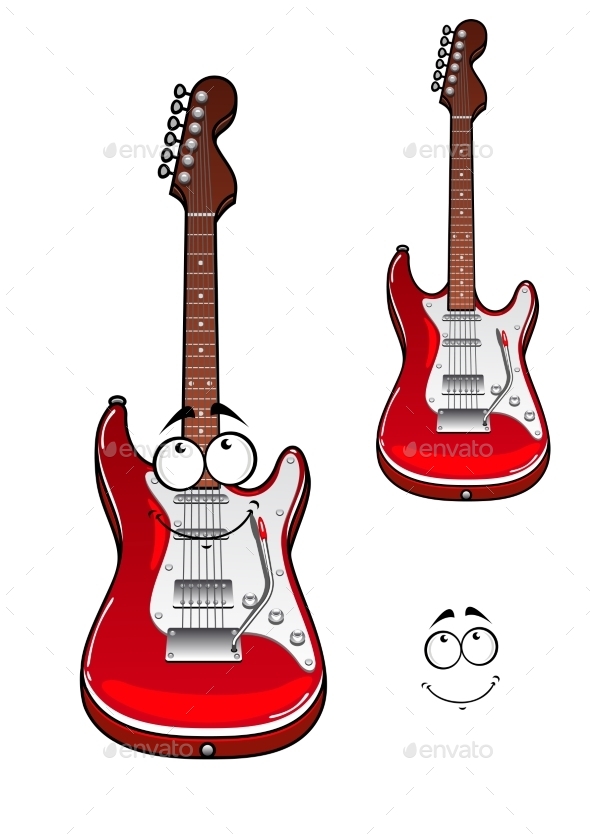 GraphicRiver Cartoon Smiling Red Electric Guitar Character 10640696 GraphicRiver Cartoon Smiling Red Electric Guitar Character 10640696