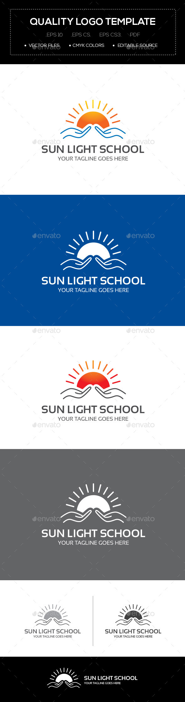 GraphicRiver Sun Light School Logo Template 10641516 GraphicRiver Sun Light School Logo Template 10641516