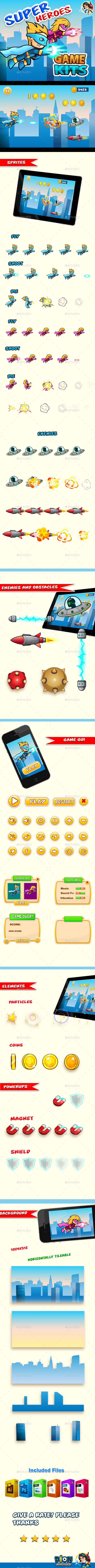 GraphicRiver Super Heroes Side Scrolling Game Assets 10642621 GraphicRiver Super Heroes Side Scrolling Game Assets 10642621