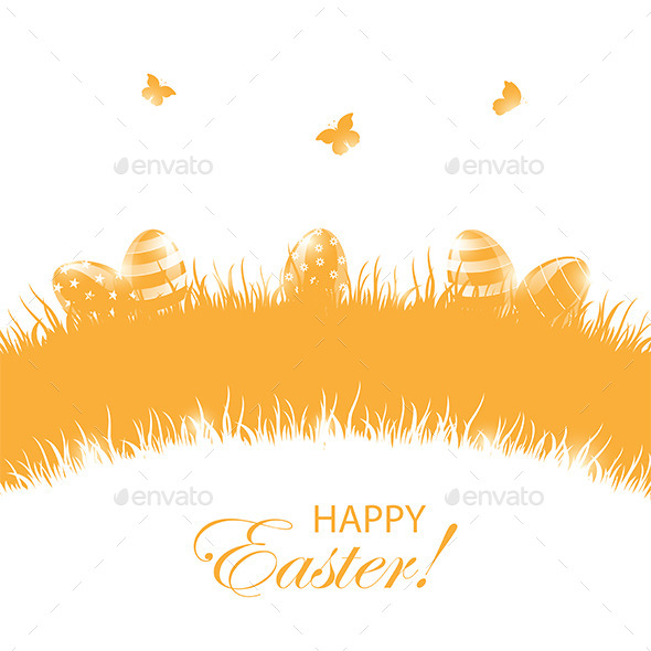 GraphicRiver Orange Background with Easter Eggs 10642643 GraphicRiver Orange Background with Easter Eggs 10642643