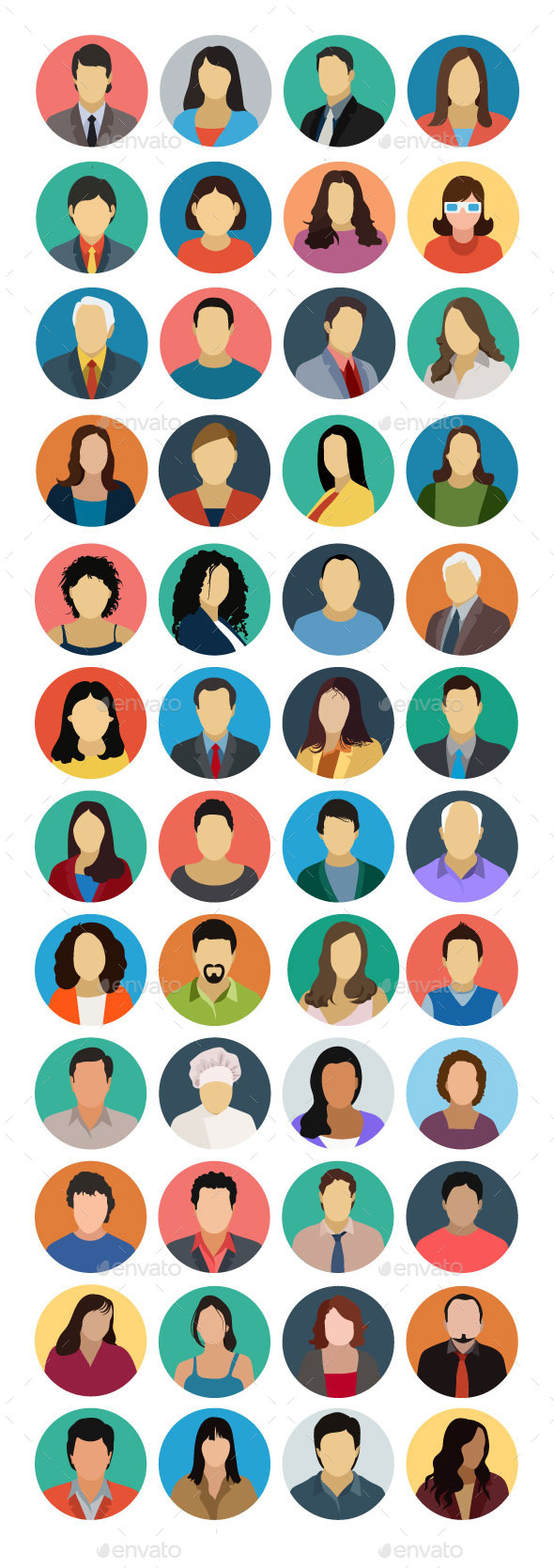 GraphicRiver 40& Avatars Flat Icons 10642662 GraphicRiver 40& Avatars Flat Icons 10642662