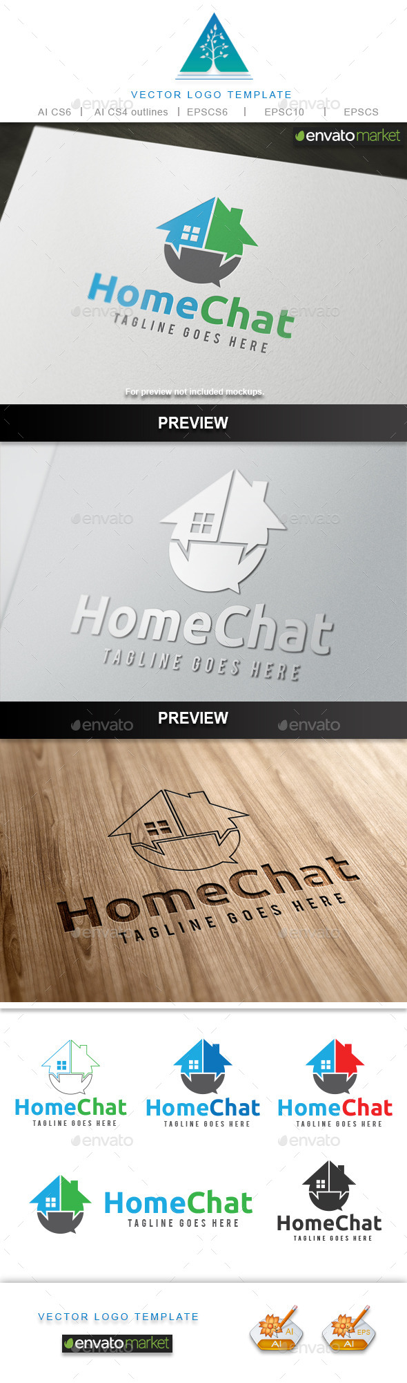 GraphicRiver Home Chat Logo 10643169 GraphicRiver Home Chat Logo 10643169