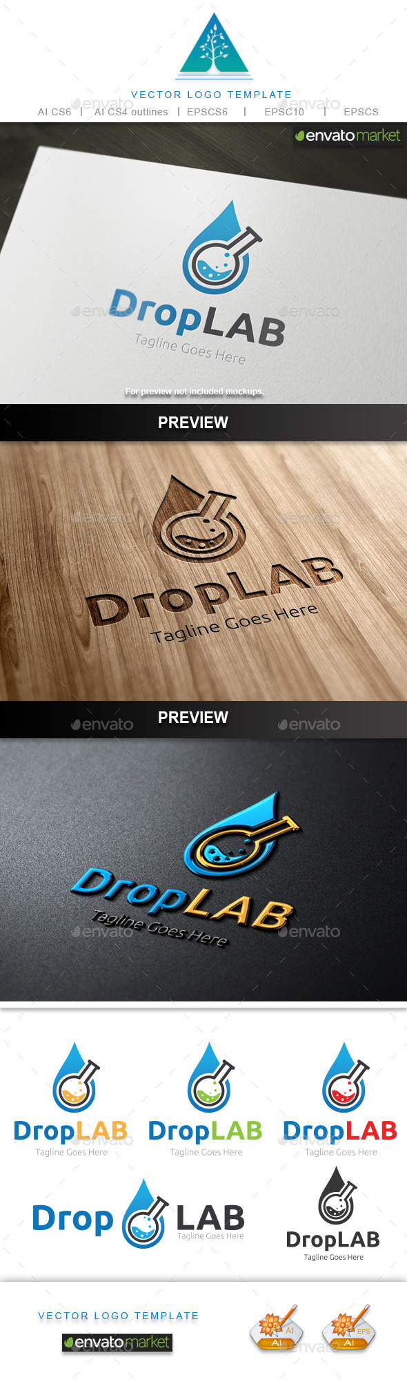 GraphicRiver Drop Lab Logo 10643225 GraphicRiver Drop Lab Logo 10643225