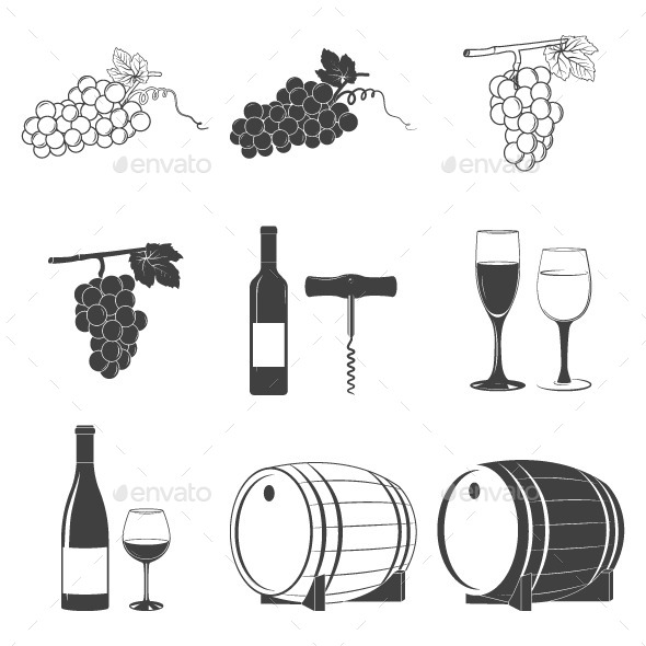 GraphicRiver Wine Icons Set 10644596 GraphicRiver Wine Icons Set 10644596
