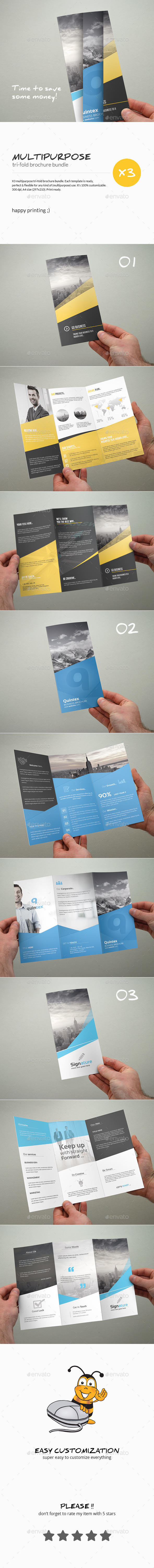 GraphicRiver Tri-Fold Brochure Bundle Multipurpose 10574867 GraphicRiver Tri-Fold Brochure Bundle Multipurpose 10574867