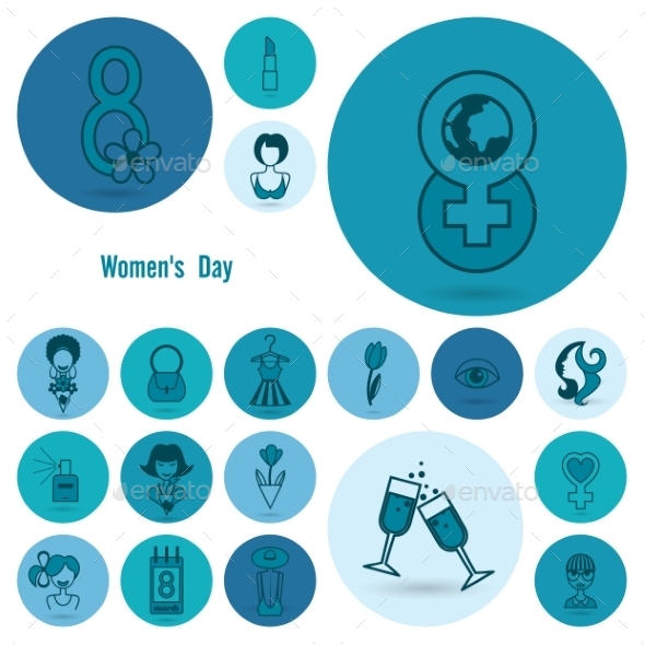 GraphicRiver Womans Day Icon Set 10645312 GraphicRiver Womans Day Icon Set 10645312