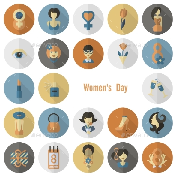 GraphicRiver Womans Day Icon Set 10645332 GraphicRiver Womans Day Icon Set 10645332
