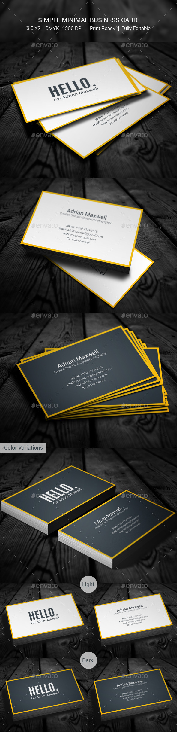 GraphicRiver Simple Minimal Business Card 10645528 GraphicRiver Simple Minimal Business Card 10645528