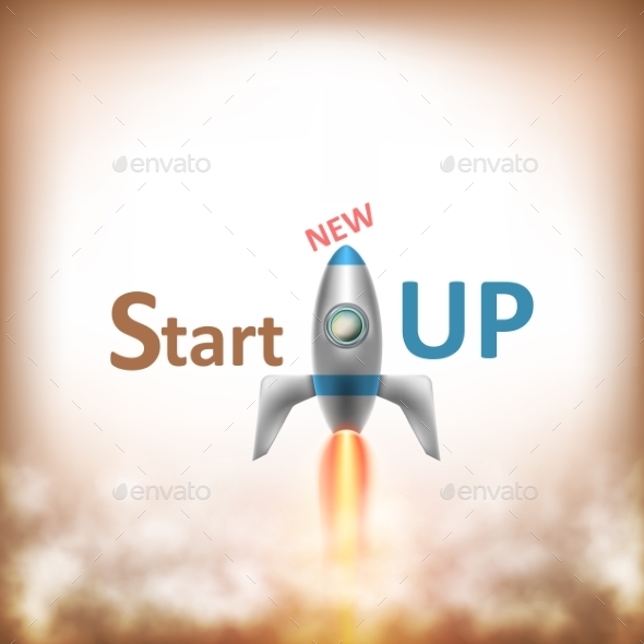 GraphicRiver New StartUP Text With Flying Rocket 10645888 GraphicRiver New StartUP Text With Flying Rocket 10645888