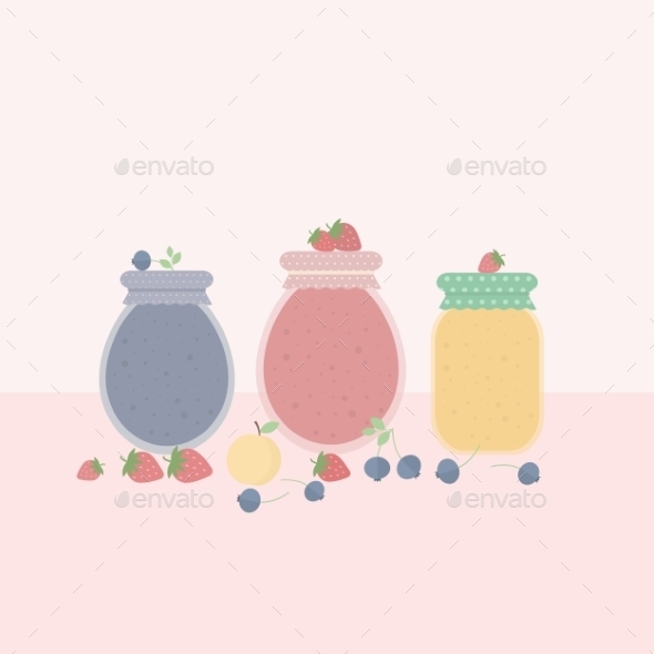 GraphicRiver Glass Jars of Jam 10645920 GraphicRiver Glass Jars of Jam 10645920