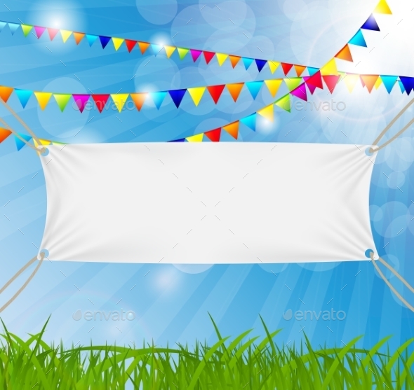 GraphicRiver Textile Banner Suspended by Ropes 10647060 GraphicRiver Textile Banner Suspended by Ropes 10647060