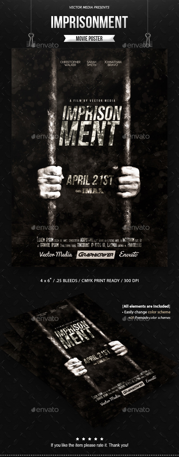 GraphicRiver Imprisonment Movie Poster 10647077 GraphicRiver Imprisonment Movie Poster 10647077