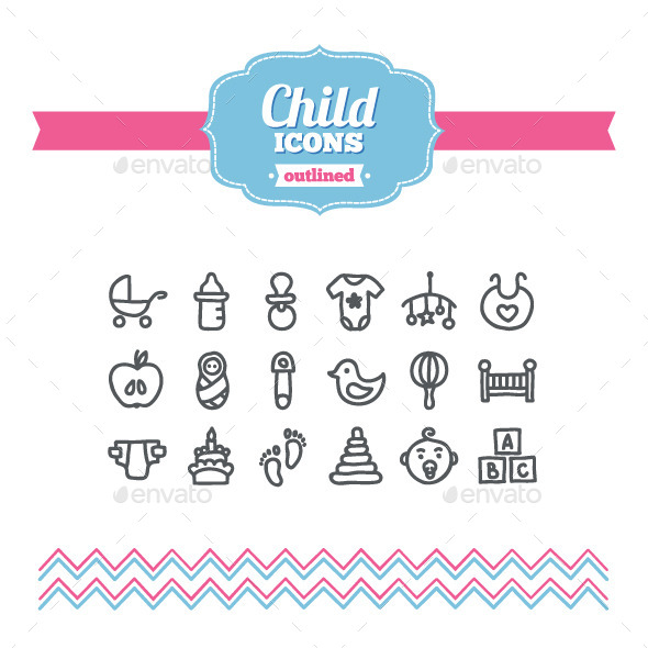 GraphicRiver Hand Drawn Child Icons 10647189 GraphicRiver Hand Drawn Child Icons 10647189
