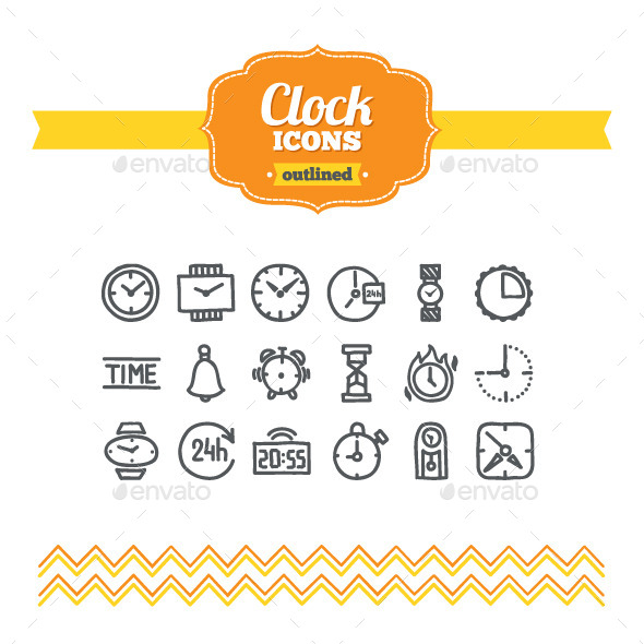 GraphicRiver Hand Drawn Clock Icons 10647252 GraphicRiver Hand Drawn Clock Icons 10647252